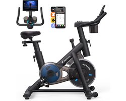 MERACH Hometrainer fiets - 16 Niveaus Weerstandsysteem Fitness Fiets - Met Trainings APP - LED-scherm - Trainingscomputer - Met tablethouder 2 Bekerhouders - Compatibel met Zwift & Kinomap - Max 135KG gebruikersgewicht en tot 1.95m