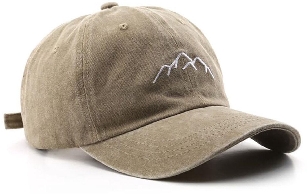 Khaki Unisex vintage baseballpet met verstelbare band en klep, comfortabele outdoor sporthoed voor alle activiteiten