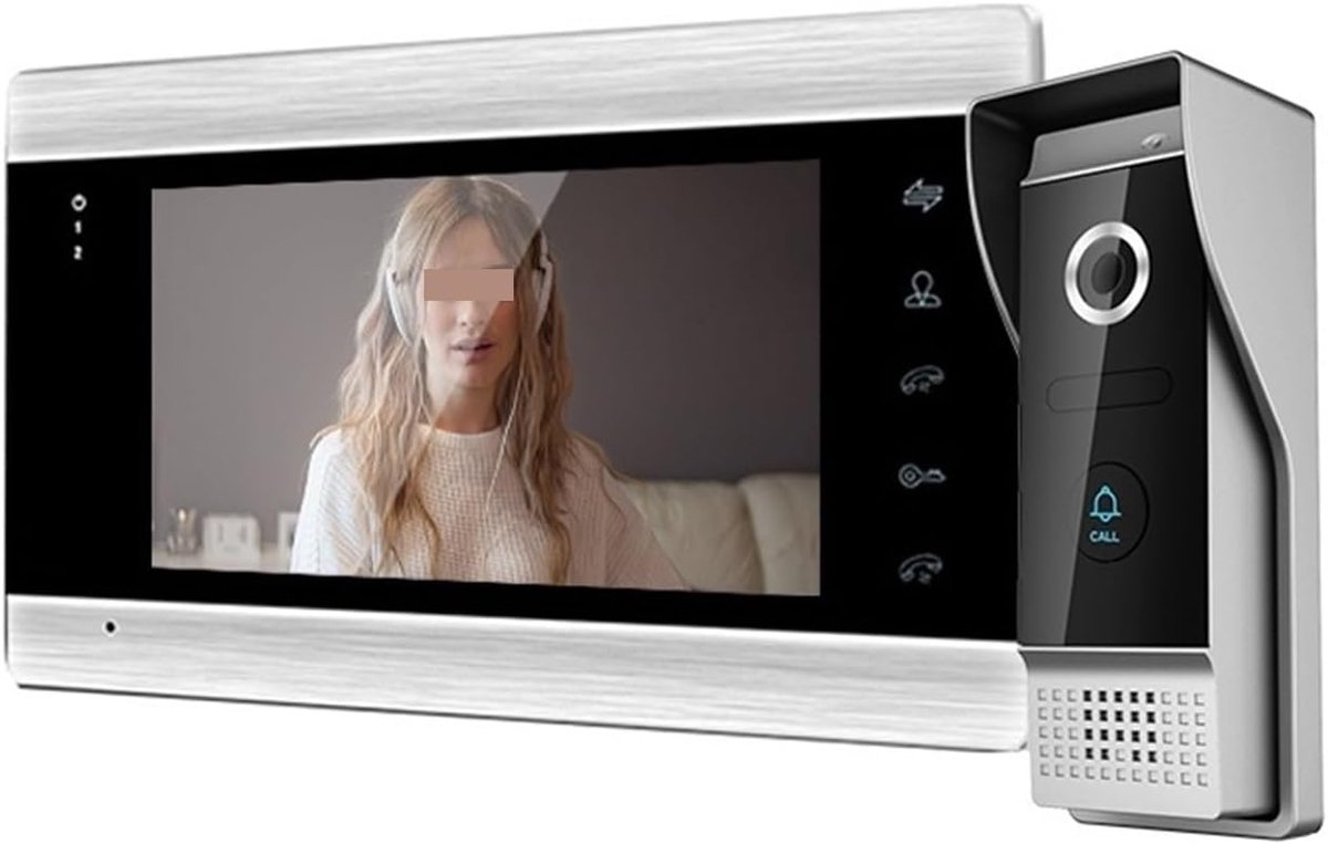 Video Intercom Systeem - Deurbel Camera Wifi - Woning Beveiliging - 1080p Nachtzicht - 7 Inch Scherm