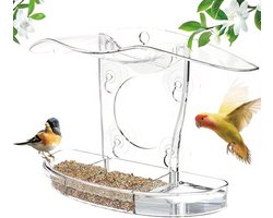 Transparant vogelvoederhuisje voor aan het raam