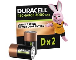 Duracell Oplaadbare D batterijen - 3000 mAh NiMH - 2 stuks