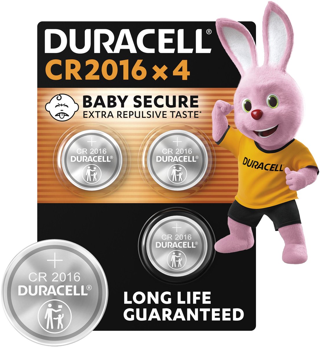 Duracell Lithium CR2016 knoopcelbatterij - 4 stuks