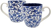 Mokkenset - geschikt voor senseo - Typisch Hollands - Delfts blauw- bloemenprint - Geschenkverpakking