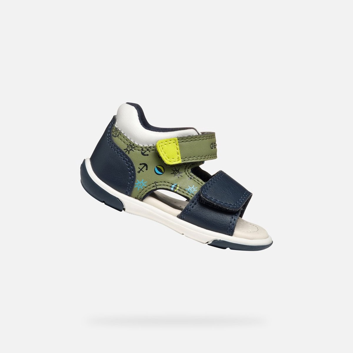 GEOX SANDAL ZAPITO DREUMES Sandalen - PISTACHE/MARINEBLAUW - Maat 24