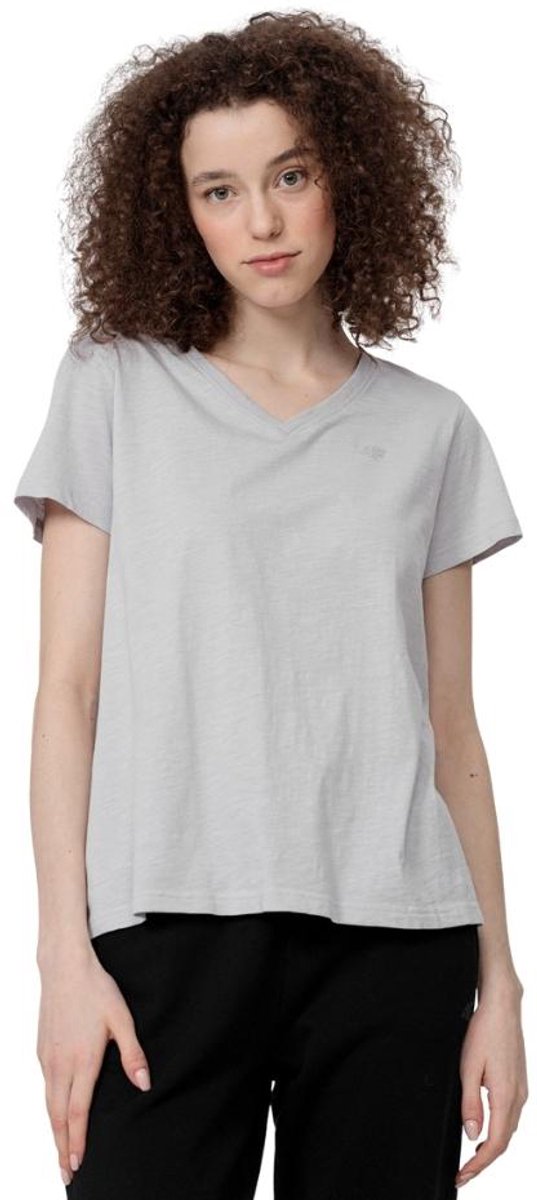 4F T-shirt Dames Lichtgrijs - Maat S