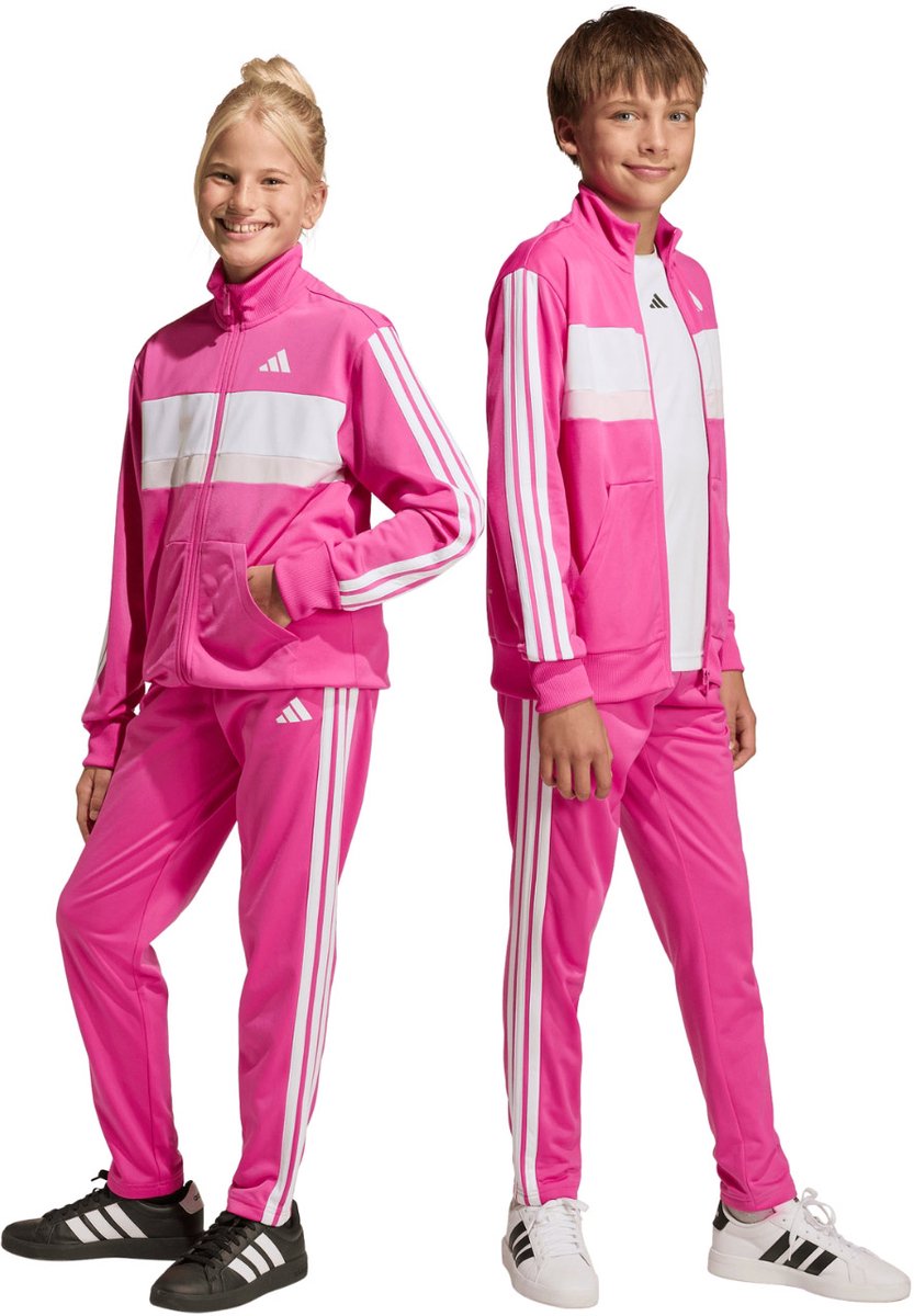 adidas Trainingspak Kinderen Seasonal Essentials Tiberio 3-Stripes Tricot 164cm Roze