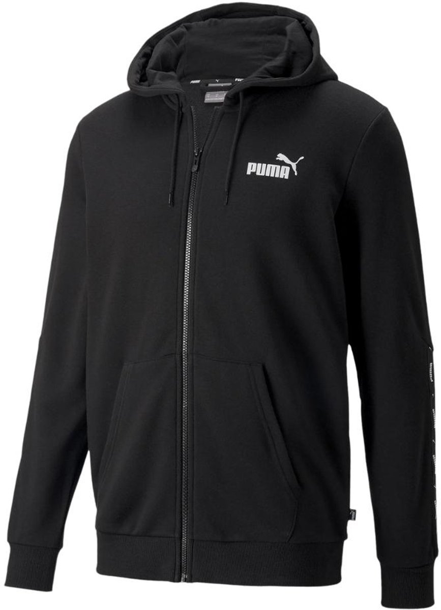Puma Sweater Heren ESS+ Tape Full-Zip Hoodie TR Zwart