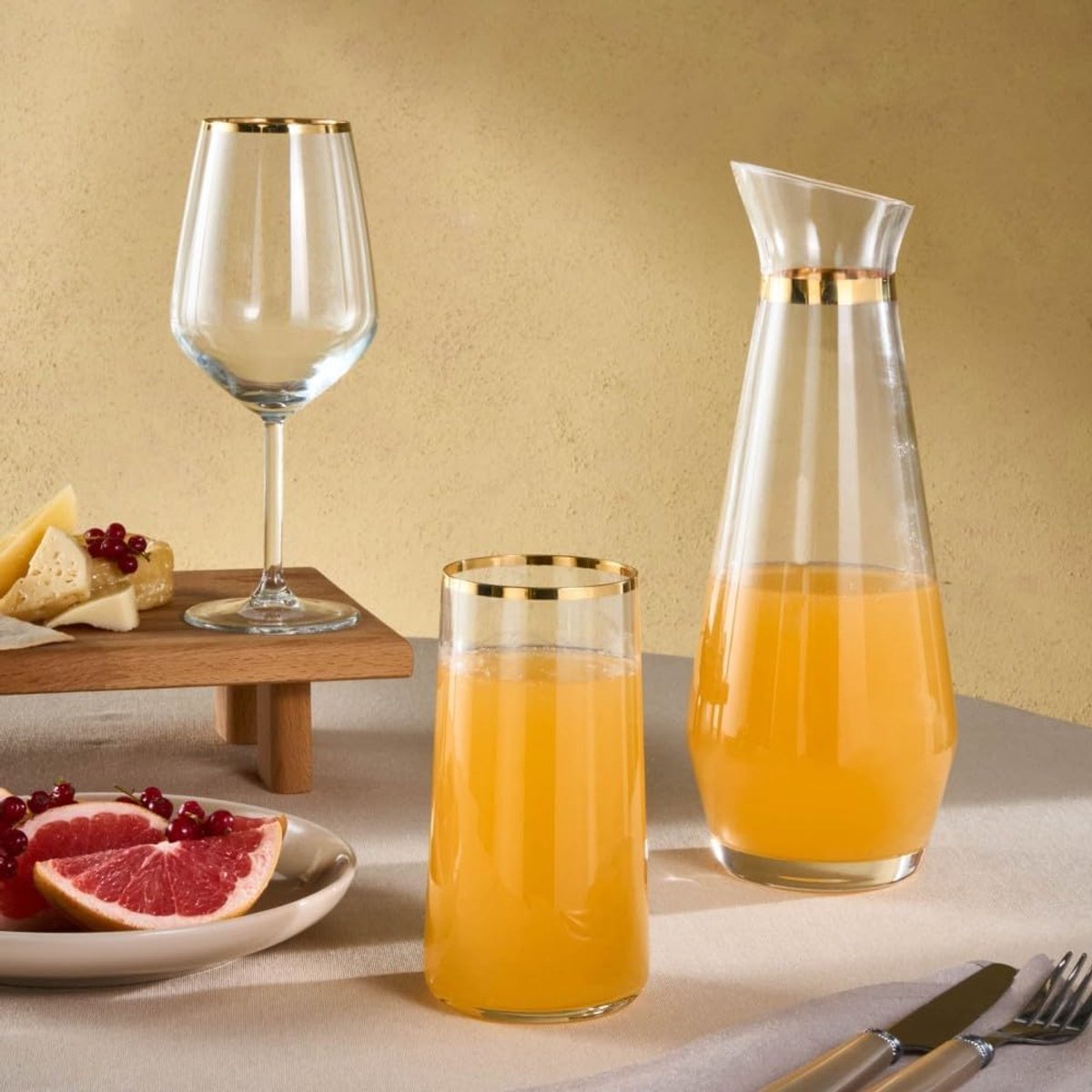 Glazen Set - Drinkglazen Karaf - Tafel Dekken - 25 Delig 12 Personen - 15 Centimeter - Helder