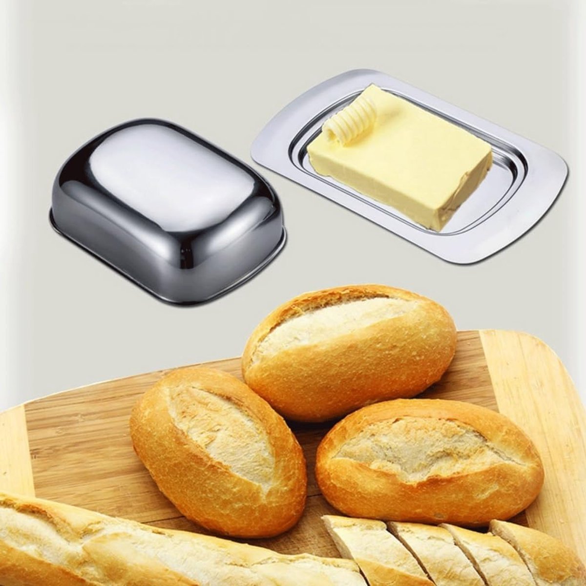 Botervloot RVS - Boterdoos Zeepdoos - Thuis Keuken - Met Deksel - 50 Gram