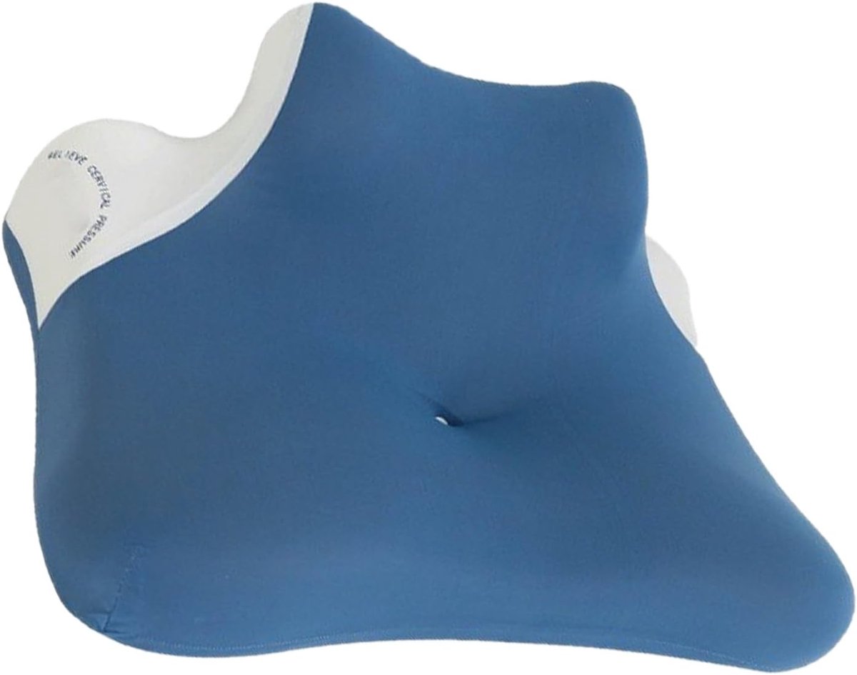 Leeskussen Bed - Ondersteunend Kussen - Ontspannen Zitten - Traagschuim Vulling - 40x60x23cm - Blauw Wit