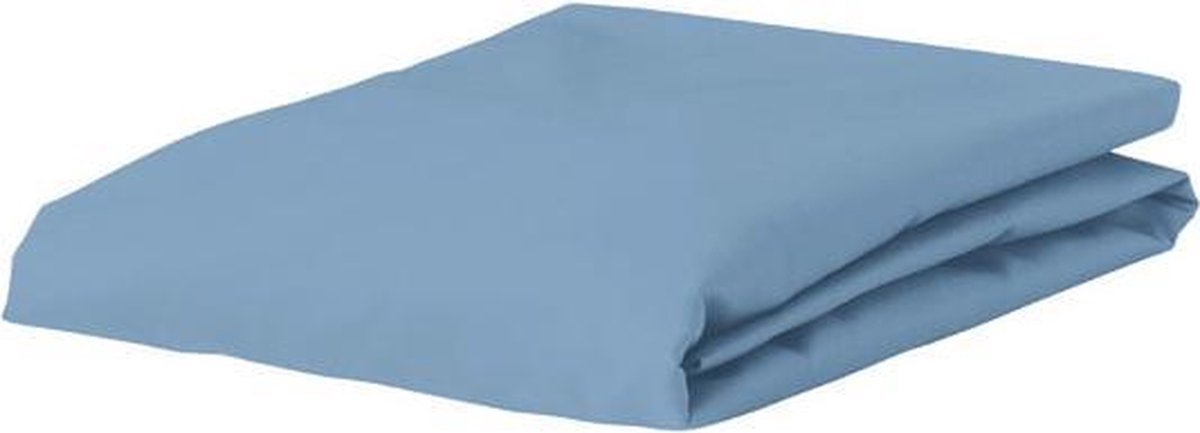 Essenza Hoeslaken 100% Katoen Satijn - Tweepersoons - 140x200 cm - Mid Blue