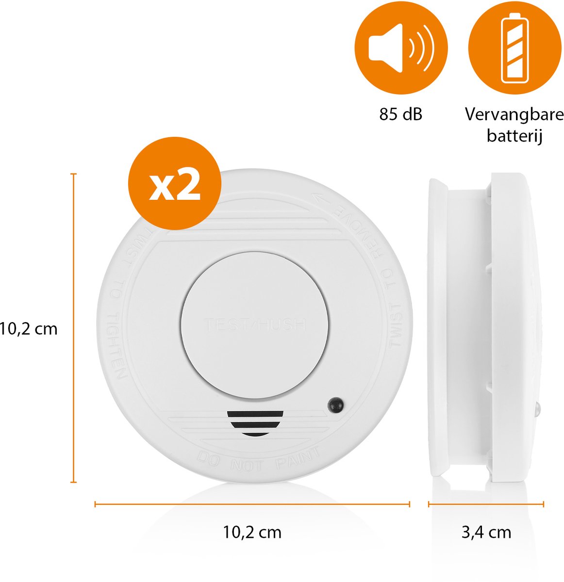 Smartwares 10.048.28 - Rookmelder 2st 85dB - 1 Jaar batterij, 10 jaar sensor - TUV Gecertificeerd - Brandmelder thumbnail 6
