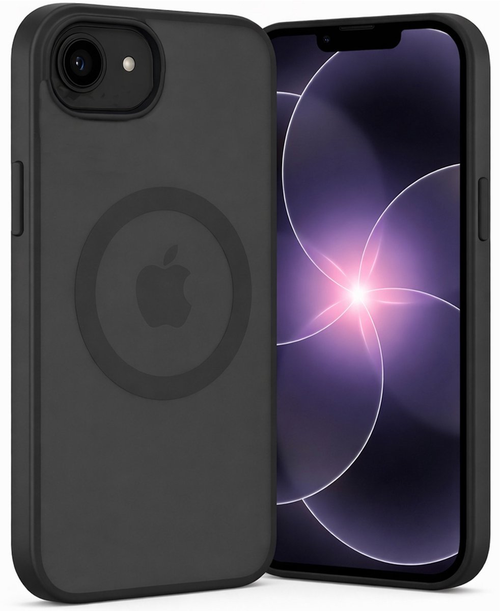 SnapSkin Hoesje geschikt voor iPhone 17e - Geschikt voor MagSafe Case - Semi-Transparant Zwart