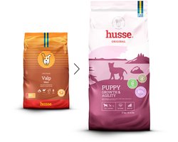 Husse Valp Maxi - Puppyvoer Droogvoer, Puppy Voer, Hondenvoer Droog, Hondenbrokken Junior - 5 x 100g Proefpakket