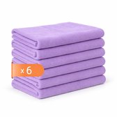 Tavas Harmonie Gastendoekjes - Lila - Set van 6 - Kleine Handdoeken - 30 x 50 cm - 100% Katoen