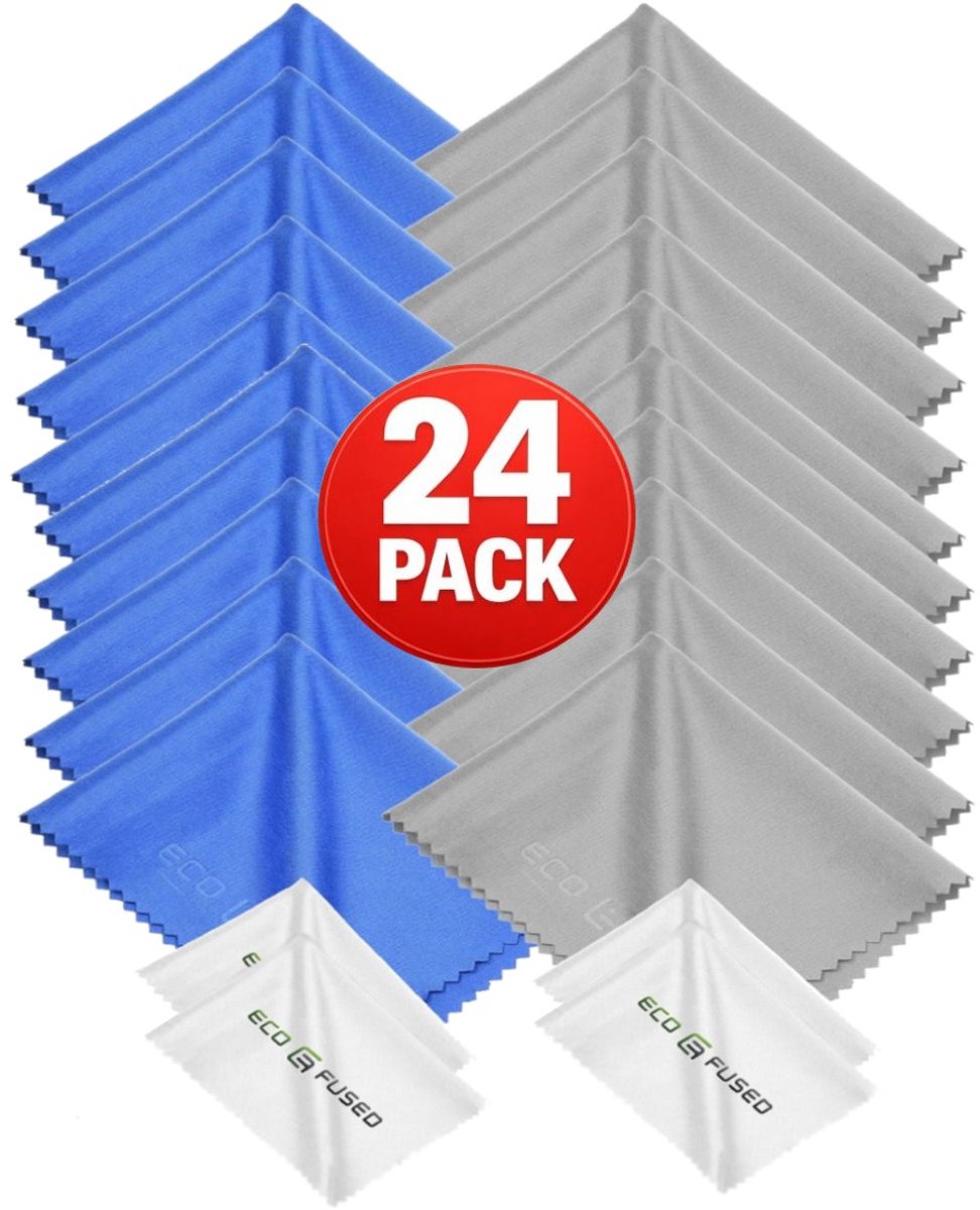 Microvezeldoekjes - 24 Stuks - 18x15 cm & 14x8 cm - Zachte Reinigingsdoeken voor Brillen, Smartphones, Lenzen en Schermen - Herbruikbaar & Krasvrij