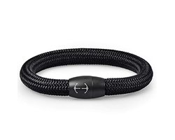 Touw armband Galeara NAU met magnetische sluiting Zwart 19.5cm heren en dames