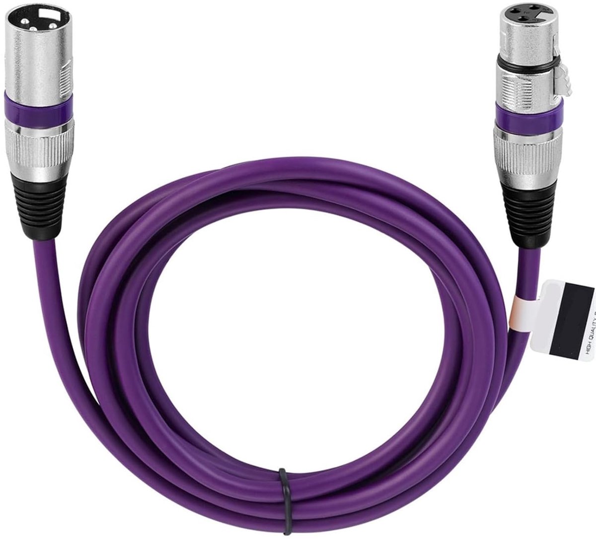 XLR Audiokabel - Microfoon Kabel - Professionele Audio - Dubbele Afscherming - 1 Meter - Paars