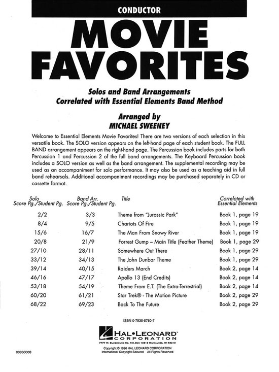 Essential Elements Movie Favorites - cover