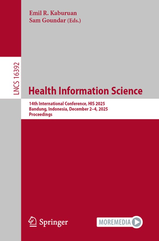 Lecture Notes in Computer Science16392- Health Information S ... - cover