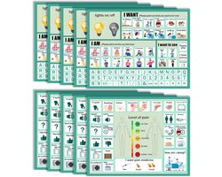 Communicatie Bord - Afasie Hulpmiddel - Non-verbale Hulp - Waterdicht Ontwerp - 10 Kaarten Set