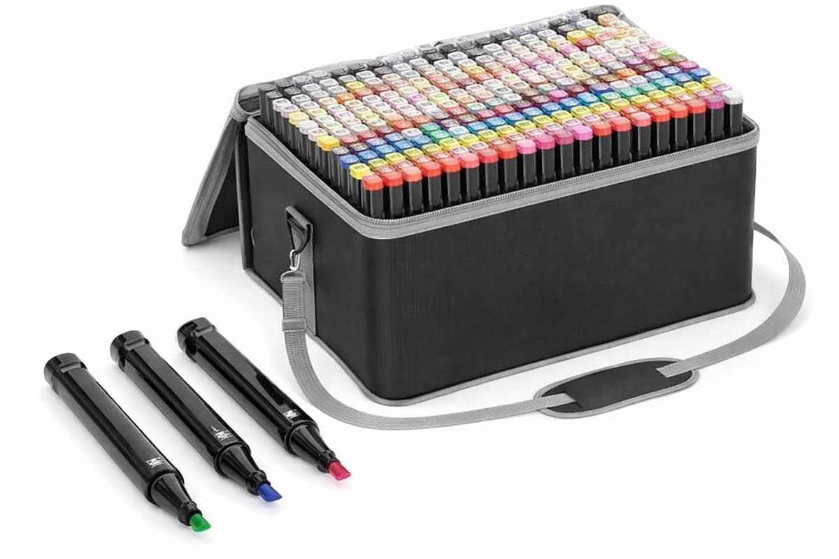Twinmarkers 204 Stuks - Stift - Professionele Alcohol Stiften Set - Dubbelzijdige Markers voor Tekenen & Manga - Kleuren voor kinderen en volwassenen - Markeerstiften - Tekenset — afbeelding 2