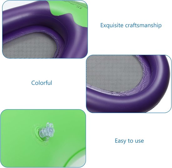 Opblaasbare Drijfmat - Waterligbed Vlot - Ontspanning Zwembad - UV-bestendig Dik PVC - 190x95cm - Paars — afbeelding 5