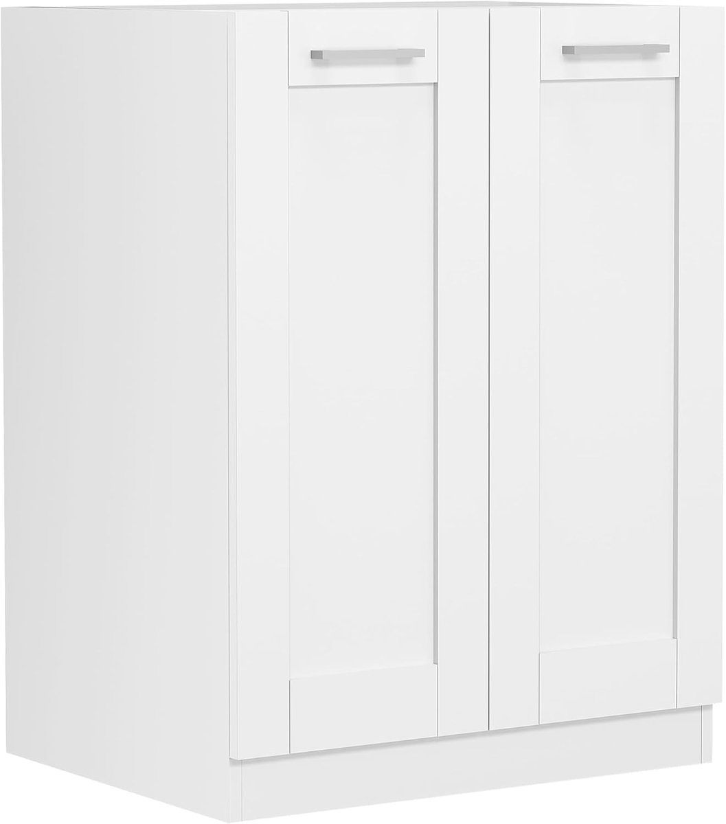 Keukenkast Draaideur - Onderkast Keukenmeubel - Opbergen Servies - Landhuis Stijl - 60 cm Breed - Wit