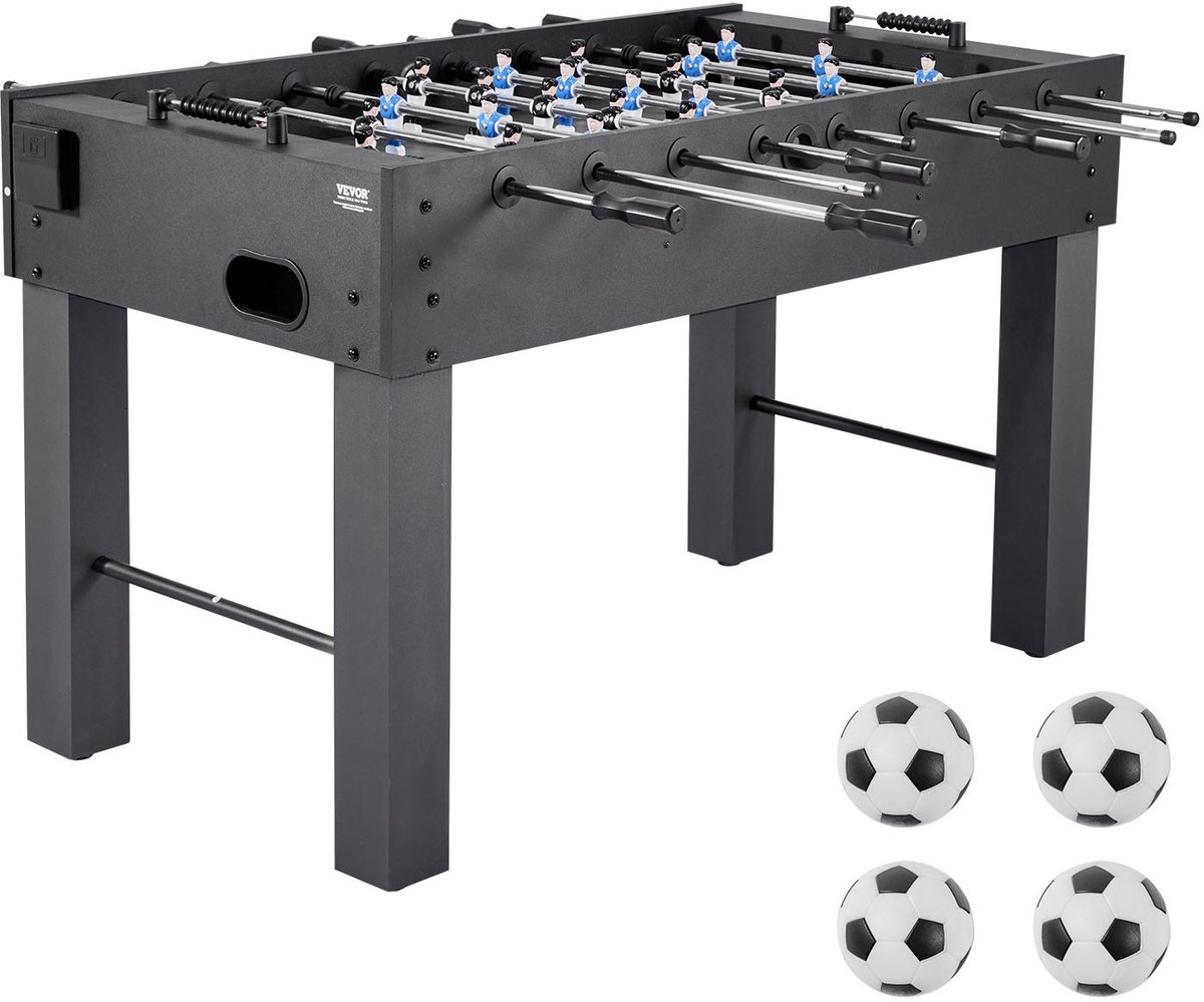 VEVOR Standaardformaat Tafelvoetbaltafel (1372 x 737 x 878 mm), Indoor Tafelvoetbaltafel voor Thuis, Familie en Speelkamer, Duurzame Set, Inclusief 4 Ballen & Scorekeeper & 2 Bekerhouders