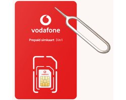 Vodafone Prepaid simkaart met 5,- beltegoed en handig pinnetje