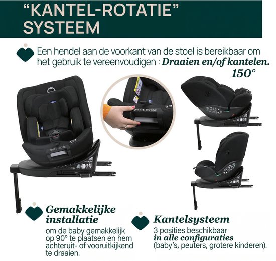 Chicco EverOne i-Size Autostoel - Zwart (40-150 cm) van Merkloos — afbeelding 4