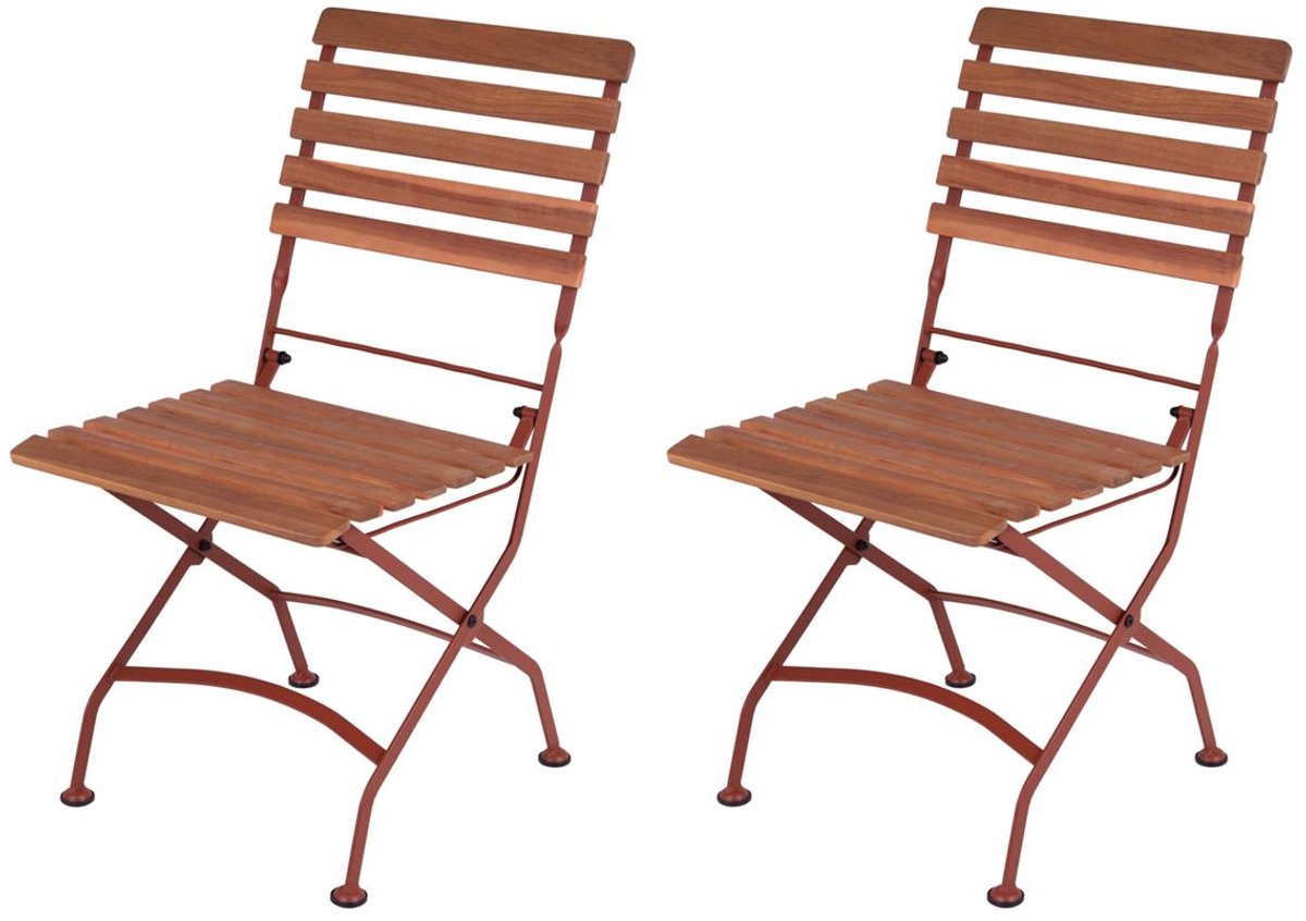 MaximaVida inklapbare tuinstoel Toscana roestbruin 2 stuks - 100% FSC excellent acacia