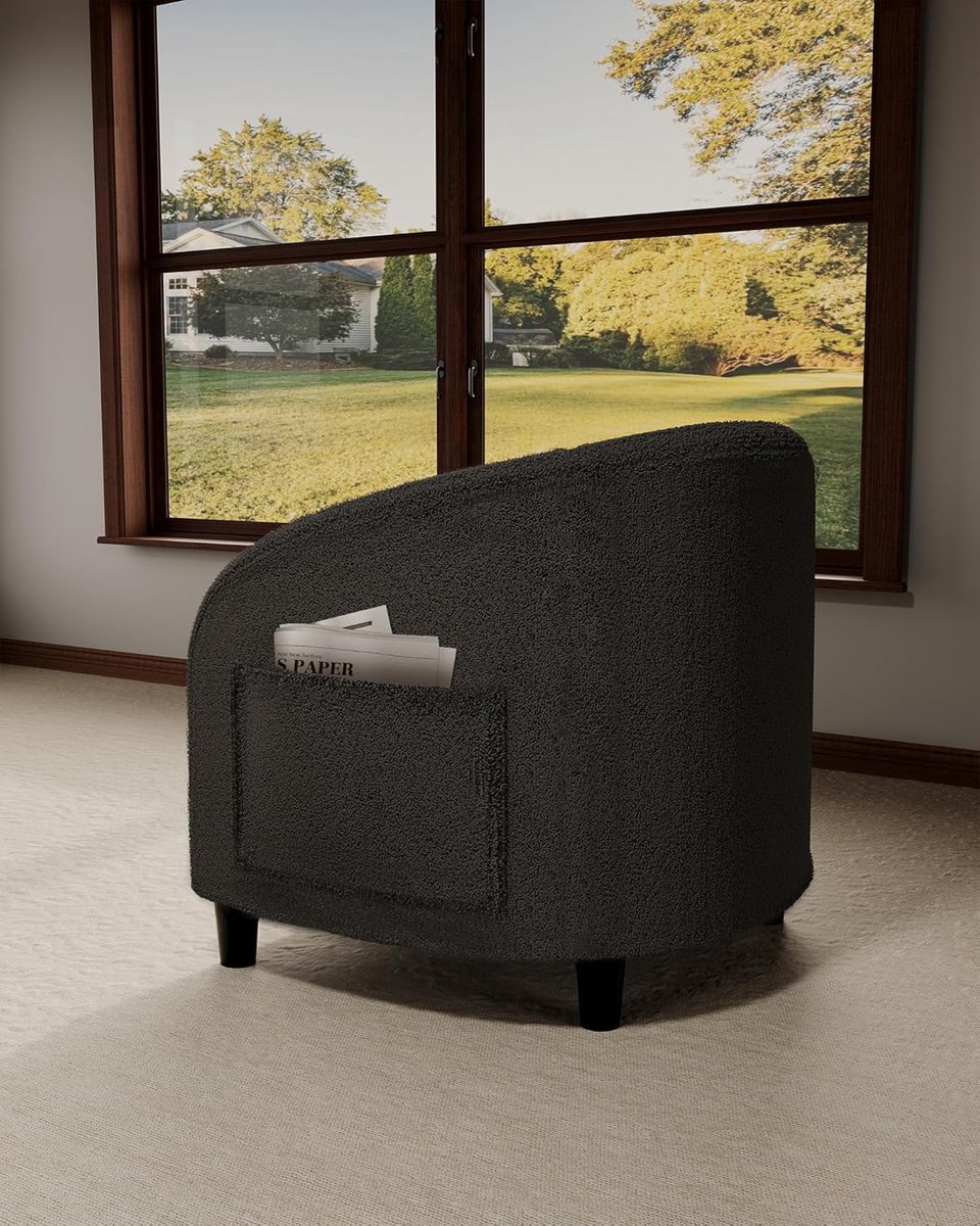 Fauteuil - Comfortabele Relaxstoel met Armleuningen - Ergonomische Kuipstoel - Zachte Zitting - Voor Woonkamer, Slaapkamer & Kantoor - grijs