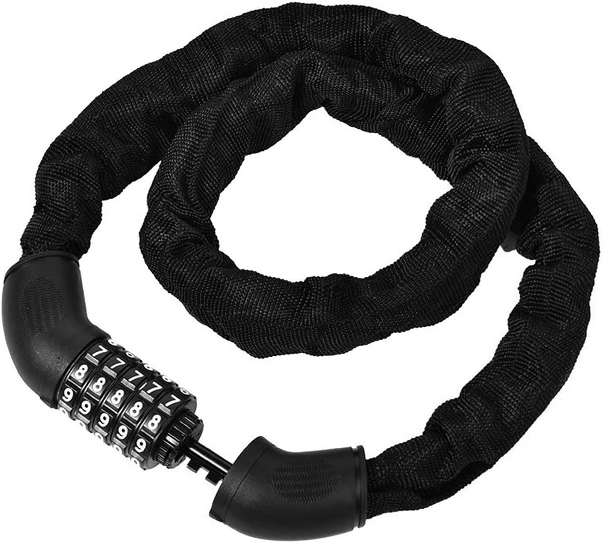 Fietsslot - Fietsketting Met Cijfercode - 100x7 mm - 5 Cijferig - Hoge Beveiliging - Voor Fiets, E-Bike En Motor