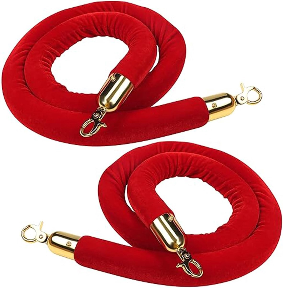 Afzet touw - Velours lint - Evenementen beveiligen - Met haak - 155 meter - Rood