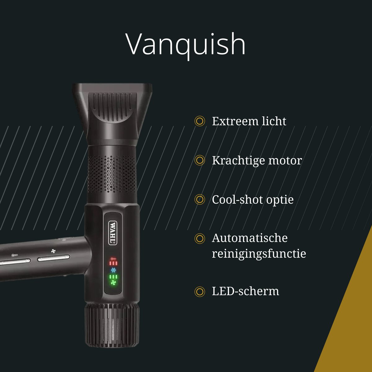 Wahl Vanquish - Professionele haardroger - Snel Drogend - Met Magnetische Noozles & Diffuseropzetstukken thumbnail 7