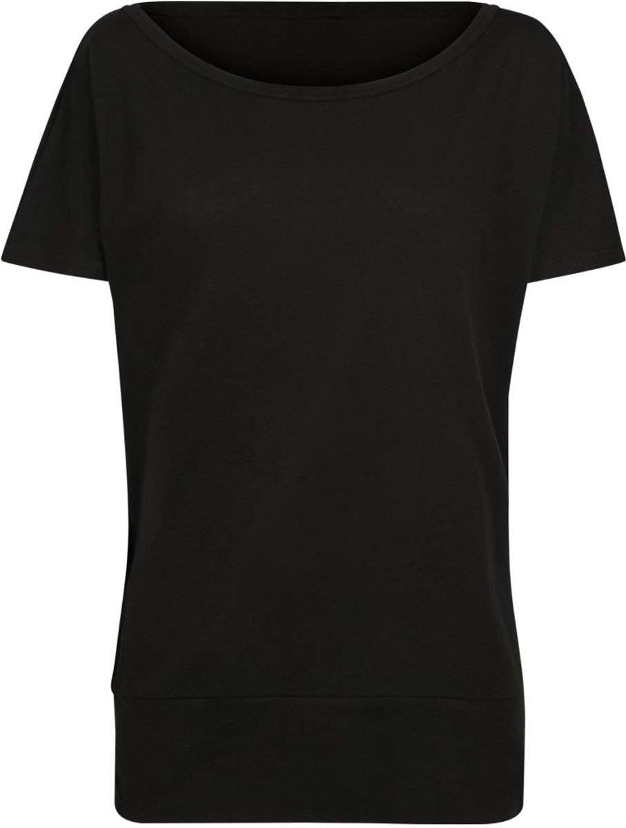 Build Your Brand - Batwing Offshoulder Dames T-Shirt - Black maat 4XL
