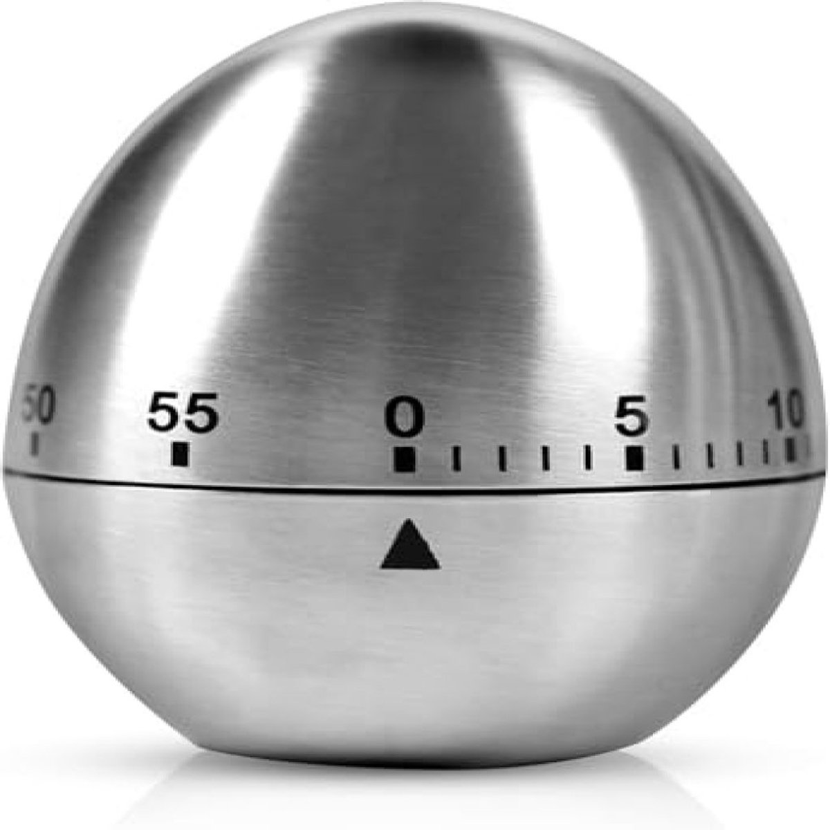Roestvrijstalen eierwekker – Mechanische keukentimer, tijdwaarnemer voor de keuken, timer voor korte tijdsduur, eivormig keukenalarm