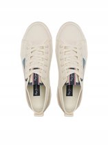 Pepe Jeans Allen Flag - Sneakers - Wit - Maat 45 - Leren Bovenkant