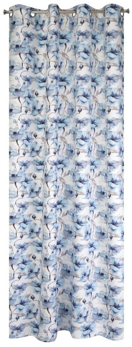 Eurofirany Willow - Kant en Klaar Gordijn - 140x250 cm - Witte en Blauwe Bloemen