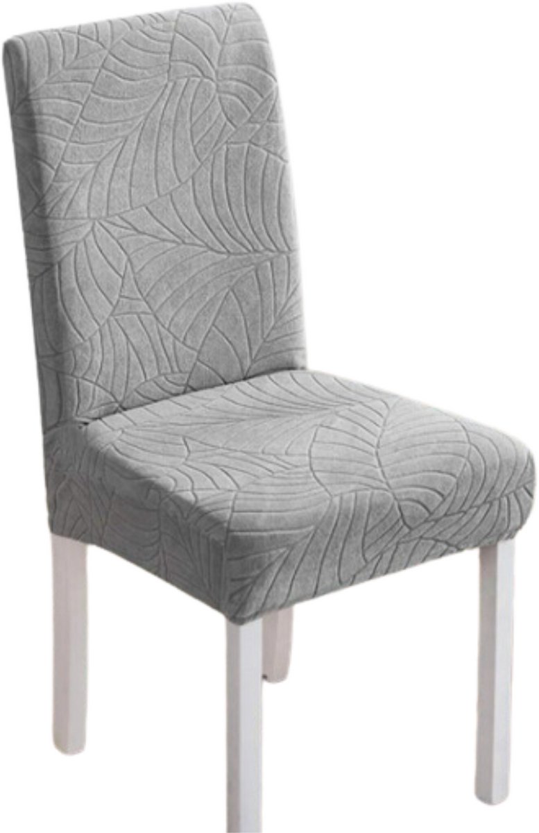 Ubieramy-meble - Stoelbekleding - Lichtgrijs Velours - Jacquard Patronen - Elastisch