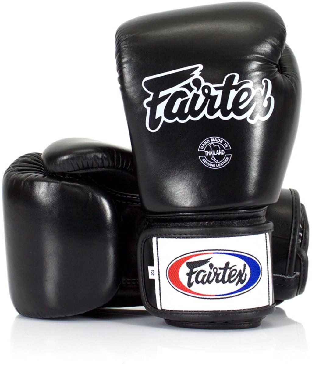 Fairtex BGV1 Serie - Leren Bokshandschoenen - Zwart - 10oz - Ergonomisch
