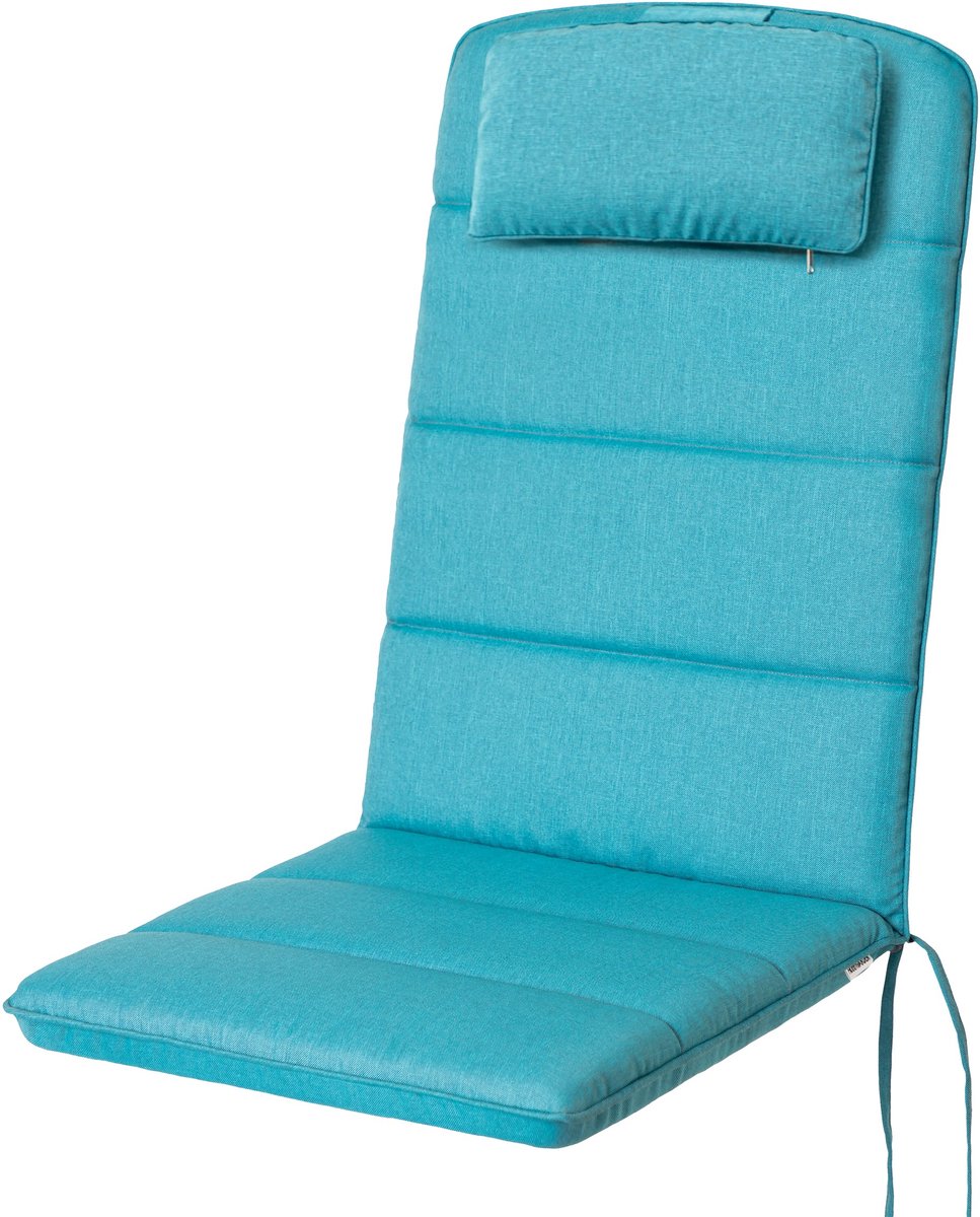 Hobbygarden Antonia Tuinkussen Azuurblauw voor Lage Rug Tuinstoelen – Waterafstotend, UV-bestendig en Comfortabel