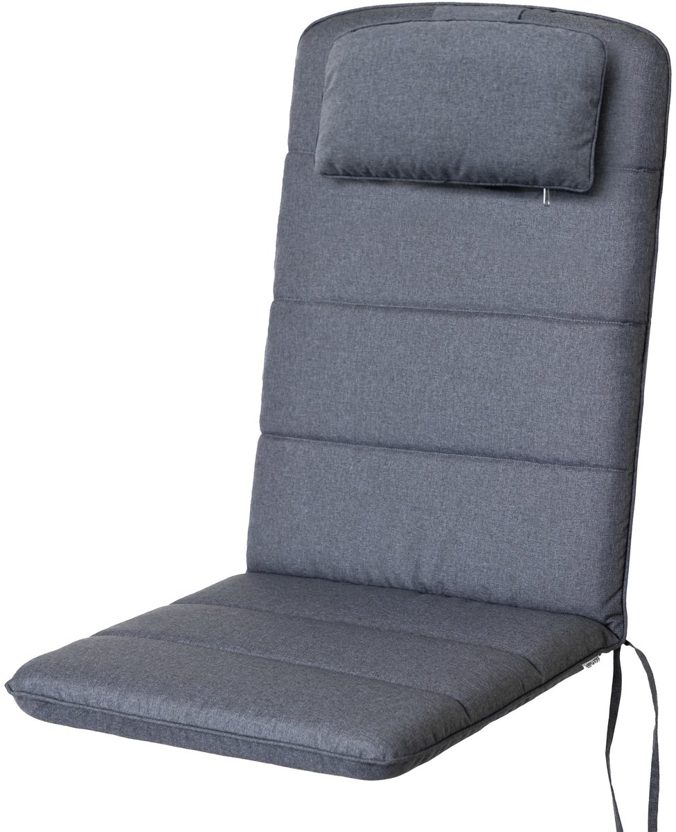 Hobbygarden Antonia Tuinkussen Grijs-Blauw voor Lage Rug Tuinstoelen – Waterafstotend, UV-bestendig en Comfortabel