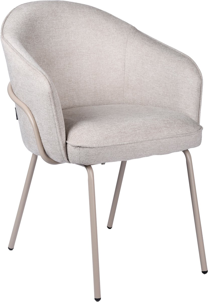 ExitoDesign MIREA - Eetkamerstoel - Beige Tapscherij - Met Armleuningen