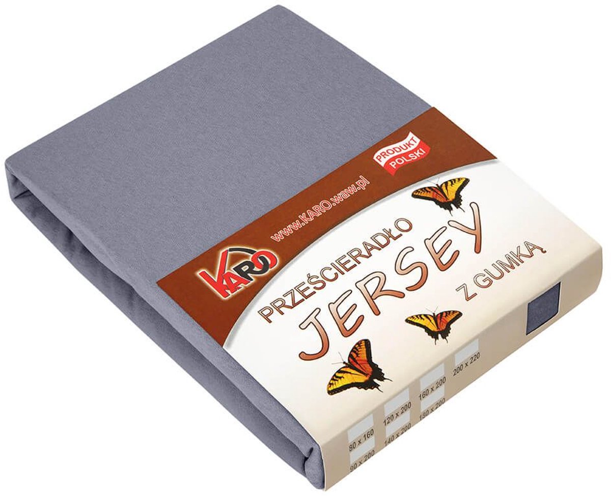KARO - Jersey Hoeslaken - 80x200 cm - Grijs - 150 g/m2 - Katoen