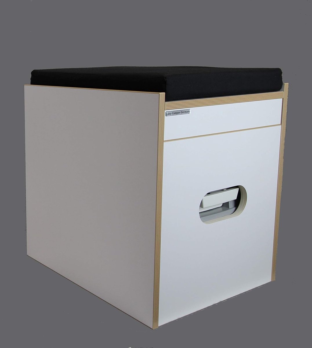 Toilet Kruk - Porta Potti Houder - Comfortabel Zitten - Met Opbergvak - Wit Zwart