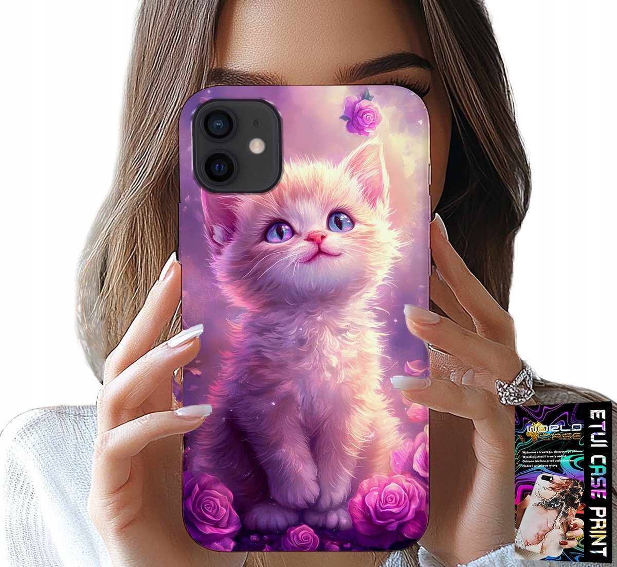 HOESJE VOOR IPHONE 13 MINI - SCHATTIG KATJE, KAT, DIERENPATROON
