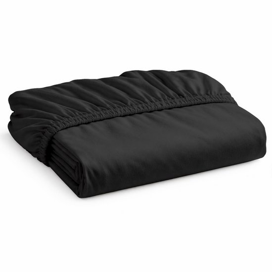 Decoware Hoeslaken Jersey - Zwart - Katoen - Elastisch - 180x200 cm - Geschikt voor matrassen tot 25 cm