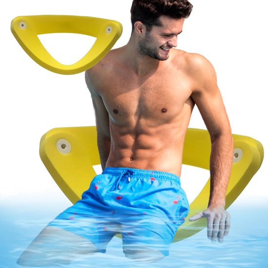 Zwembadstoel Schuim - Waterstoel Drijver - Ontspannen in Water - Niet Opblaasbaar - 60x6x4 cm - Geel — afbeelding 3